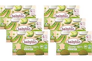 BabyBio - Petits Pots Légumes Verts 2x130 g - 4+ Mois - BIO - Lot de 6