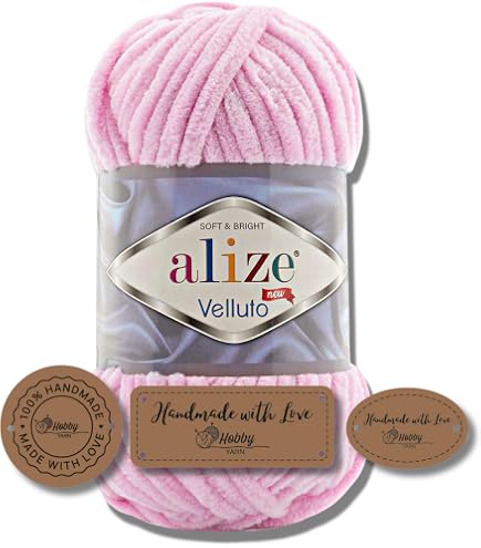 Alize Velluto Babygarn - 3 Knäuel, 225 M, 100% Micropolyester, Super Bulky, Farbe Minze
