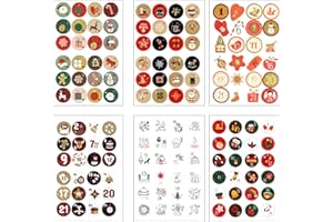 ‎KOBOKO KOBOKO 144 Stücke Adventskalender Zahlen,Aufkleber Weihnachten,1-24 Adventskalender Zahlen Aufkleber,Geeignet zum Basteln und Dekorieren Ihres eigenen Adventskalenders, DIY-Adventskalender