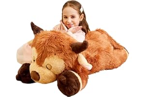 IKASA Krowa Highland Olbrzymia pluszowa zabawka, pluszowe zwierzęta XXL XL duże olbrzymy ogromne 85 cm Jumbo zwierzę, prezenty dla dzieci dziewczyn