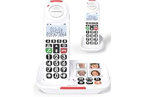 Swissvoice Xtra 2155 Big Button Phone for Elderly with Answering Machine and Additional Handset - Cordless Big Button & Amplified Telephones - Hearing Aid Compatible Phones - Dementia Aids Telephones