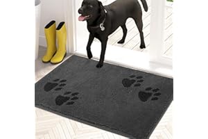 PURRUGS Dirt Trapper Doormat 50 x 80 cm, Non-Skid/Slip Machine Washable Entrance Rug, Shoes Scraper, Dog Door Mat, Super Absorbent Welcome mat for Muddy Wet Shoes and Paws