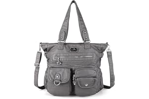 Angelkiss Purses Handbags for Women PU Tote Satchel Bags for Women Pockets Shoulder Bags