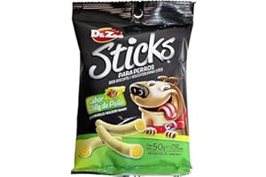 MISTER ZOO – Snacks para Perros Premium Sabor Carne. Aperitivos para Perro en Forma de palitos Sabor Pollo para recompensas y premios caninos. Paquete de 50 Gramos.