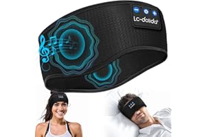 LC-dolida Schlafkopfhörer Bluetooth 5.4, Schlaf Stirnband Kopfhörer Headband Schlafmaske, Sportskopfhörer Musik schlafen Stirnband für Sport Training, Joggen, Yoga, Reisen