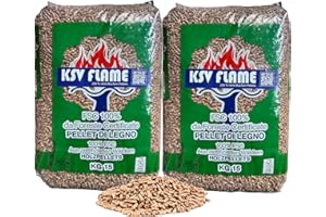 30kg KSV FLAME Buchen-Pellets für BBQ, Smoker, Räucherofen, Grill, Pizzaofen | Smoker-Granulat | Grillpellets