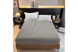 BESCH Sábanas Bajeras Térmica de Coralina Ajustable de 150x200+30cm - Bajera Pólar Felpa, Súper Suave y Acogedora (Negro, Cama Matrimonio de 150)