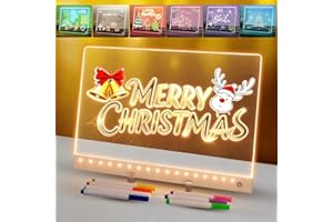 WEJOY LED Note Board with Colors,7-Colour Light Display, 4 Modes, LED Drawing Board with 7 Marker Pen, Light up Message Board with Stand, Glow Rewritable Memo Board for Home Office Decor (XL,35 * 25cm)