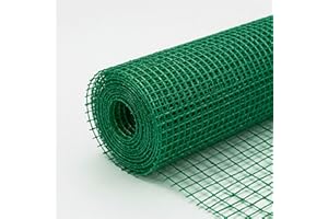 COMERCIAL CANDELA FELPUDOS Y ALFOMBRAS Bobina Malla Plastica Verde | Cuadricula 10mm | 1x30 Metros