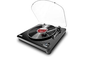 ION Audio Air LP Schallplattenspieler/Bluetooth-Plattenspieler mit USB-Ausgang für Konvertierung und drei Wiedergabegeschwindigkeiten, schwarze Oberfläche