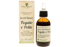 Gocce Del Benessere Fegato E Pelle Erbecedario, Depurativo fegato Naturale Con Tintura Madre di Carciofo e Cardo Mariano, Stimola Le Funzionalità Del Fegato - 50ml