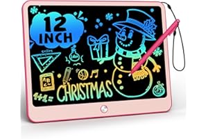 TEKFUN Spielzeug ab 3+ Jahre, 12 Zoll LCD Schreibtafel Kinder Schreibtablett Löschbare Maltafel Zaubertafel, Kinder Lernen Spielzeug Jungen Mädchen Geburtstag Geschenke Alter 3 4 5 6 7 8 (Rosa)