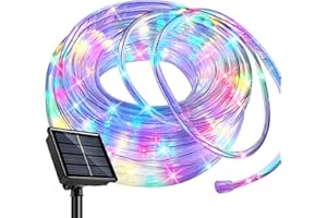 SINGCHUNGTE Solar Lichtschlauch Außen, 12M 100LED Wasserfest Lichtschlauch,Farbe 8 modi lichterschlauch für Garten,Trampolin,Schwimmbad