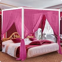 Baldaquin Princesse 4 Ouvertures | Ciel De Lit Double Couche | Moustiquaire Romantique | Blanc 1.5x2m