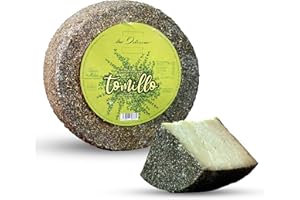 QUESOS LA ALDEA CALIDAD ARTESANAL QUESOS LA ALDEA | Queso Artesano de Oveja Curado con Tomillo 1kg | Queso Gourmet | Quesos Curados Leche de Oveja Artesanos | Ideal para Pack Regalo, Cestas Gourmet y Cestas de Navidad