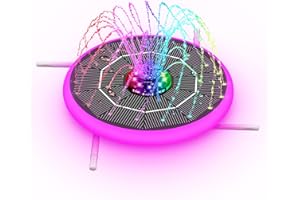 Boadw Pompa a fontana solare 3300mAh fontana solare 5.5W 215mm della fontana solare del LED con 7 stili della fontana per giardino, bagno degli uccelli, stagno, serbatoio dei pesci