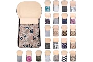 BABY JOY Baby-Joy Fußsack KAI XL 105cm FILZFREI | Lammwolle/Polyester Thermofußsack Buggy Kinderwagen Schlitten | SUPER-WASH & SUPER-THERM Farbe: 65 Camouflage Hell