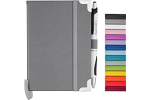 Bstorify A6 Notebook And Pen Set - 160 Lined Pages (10.5 x 14.85 cm) Grey Journal Notebook A6 with Hardback Cover, Pen Loop, Expandable Pocket - Ideal for Diary, Notetaking and Writing (A6, Grey)