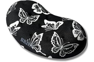 BRILA Cuscino ergonomico in memory foam per poggiapolsi per computer, laptop, ufficio, gioco per PC, design con fori di massaggio, sollievo dal dolore al polso (farfalle)
