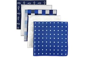 S&W SHLAX&WING Set di 5 fazzoletti da taschino quadrati da uomo assort