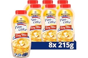 ‎MONDAMIN Mondamin American Style Pancake Teig-Mix für 12 bis 14 leckere Pfannkuchen nur Milch zugeben und schütteln 8x 215 g