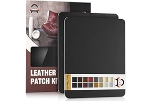 OAZ Simili Cuir Autocollant, 28 x 21 cm-2 pièces Patch de Réparation en Cuir Auto-adhésif, Kit réparation Simili Cuir pour Sièges D'auto, Canapés, Sièges de Bateau, Chaises - Noir
