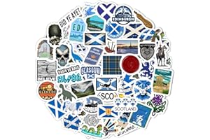 PADABAYKA Schottland-Aufkleber für Trinkflaschen und Laptops - Schottische Party-Geschenke und Dekorationen, wasserdichte Vinyl-Aufkleber, schottische Flaggen- und Kultur-Sticker - Scotland Stickers