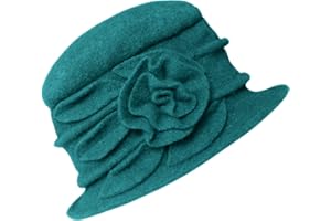 Urban GoCo Lana Cloche Sombreros Gorras para Mujer Vintage Floral Trimmed Sombreros de Invierno