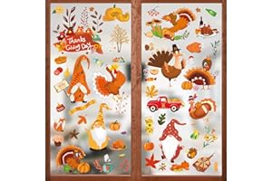 MECCTUCK 171 sztuk jesiennych dekoracji na okno, jesienna dekoracja, obrazki na okno, jesień, dla dzieci, naklejki na okno, jesienna dekoracja na dożynki, imprezę, jesień, sezon