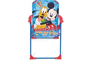 ARDITEX Silla Plegable Infantil Mickey Mouse Disney. Silla Exterior para Playa, Jardín y Terraza. Estructura Metálica, Apoyabrazos de Plástico y Asiento Lona 38 x 32 x 53 cm Azul, WD16174