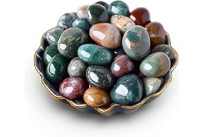 SigMntun Ozeanjaspis Trommelsteine 2.0 cm, 170 g – polierte Edelsteine, natürliche Kristalle & Heilsteine, Halbedelsteine, bunte Glückssteine für Chakra, Deko & Mineralien Set