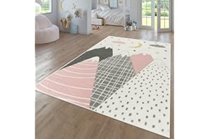 ‎TT HOME TT Home Teppich Kinderzimmer Kinderzimmerteppich Junge Mädchen Kinderteppich Modern Soft, Farbe: Pink, Größe:133x190 cm