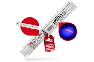 Wiha Longlife 4110155 All in One Mesure pliante en Polyamide/Fibre de Verre avec graduation gravée recto/verso Blanc
