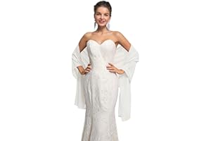 KEIVVSH Chiffon Shawls Scarves Wraps for Bridal Wedding Party Evening Dress and Special Occasion Dresses