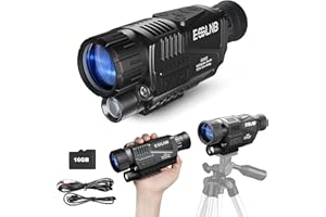 ESSLNB Night Vision Monocular 5X40 Night Vision Infrared Monocular with 1.5' TFT LCD Take Photos and Videos Playback Function 16G TF Card Digital Night Vision Scopes