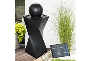 AMUR Garden Solar Fountain Ornamental Bird Bath Waterfall Garden Light Pond Pump - Water Feature For Garden, Garden Pond, Terrace, Pond, Balcony