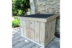 GENERIC Wooden Parcel Box. Large Fully Assembled Wooden Outdoor Treated Garden Storage Box. Waterproof doorstep store for courier delivery drivers