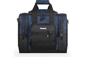 Goloni | Bowlingballtasche für Singer Ball mit gepolsterter Ballhalterung, 2 Taschen für Bowlingschuhe bis Größe 44 und Zubehör