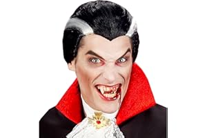W WIDMANN MILANO PARTY FASHION Widmann 6344D - peruka Dracula, szaro-czarna, peruka z krótkimi włosami, impreza tematyczna, karnawał