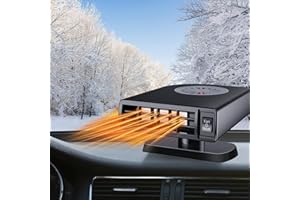 FARDAS Portable Car Heater Defroster, Auto Heater 12V 120W Heater Fan Plug in Cigarette Lighter 2 in 1 Heating/Cooling Car Heater Windshield Car Demister for SUV Taxi Auto Truck Trailer (Black)