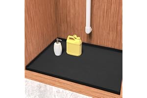 URMONA Tappetino in Silicone per Cucina e Bagno, 55 W x 93 L cm Impermeabile e Antiscivolo – Protezione per armadietti, Ripiani e lavello（Nero）