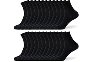 LBJR 12 Pairs Men and Women Crew Ankle Socks Cotton Breathable Leisure Sports Running Socks