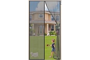 WEIZON Zanzariera Magnetica Porta Finestra 90 x 240 cm Tenda porta magnetica per zanzariera con telaio completo in Nastro Magico e calamite Chiusura automatica per porte Windows - Nero