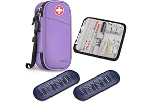 MEDMAX Insulin Cooler Travel Case with 2 Ice Pack, Water Resistant Insulated Diabetic Medication Organizer Carrying Bag with Extra Pouch for Insulin Pen and Other Diabetic Supplies, (Purple)