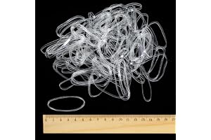 200 stycken stora transparenta hårgummin, 5 cm elastiska TPU-hårband