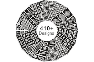 BULEFSEA Temporäre Tattoo Schablonen,15 Blatt 410+ Stück Glitter Henna Tattoo Schablonen mit Schminkschablonen für Kinder und Erwachsene Halloween Party