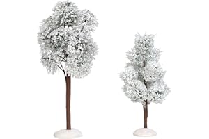 Department 56 Village Cross Product Accessories Snowy Jack Pine Trees Figur, Eisen, Mehrfarbig, 6 and 9 Inch