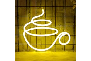 CoolGift Mart Coffee Neon Sign - Dimmable LED Cafe Light for Wall Decor, USB Powered, Aesthetic Decoration for Cafe, Kitchen, Coffee Shop, Bar Gifts for Coffee Lovers, Friends, and Family