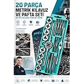 Transformacion 20 Par&ccedil;a Profesyonel Metrik Kılavuz ve Pafta Seti M3-M12 - Hassas Diş A&ccedil;ma ve Onarım Takımı 722464