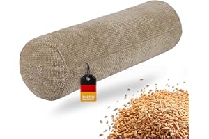 ‎OMNANA OMNANA® CUSHY™ Yogarolle Ø 20cm – Yoga Bolster Rolle mit Dinkelfüllung – Zylinder-Kissen, Velvet Bezug, waschbar – Made in Germany – Passend für Yin Yoga
